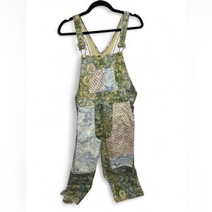 Easel Patchwork Denim Overalls